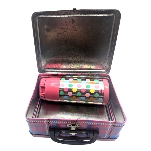 Hello Kitty Plaid Metal Lunchbox & Thermos Set Pink/Multicolor - Picture 4 of 12